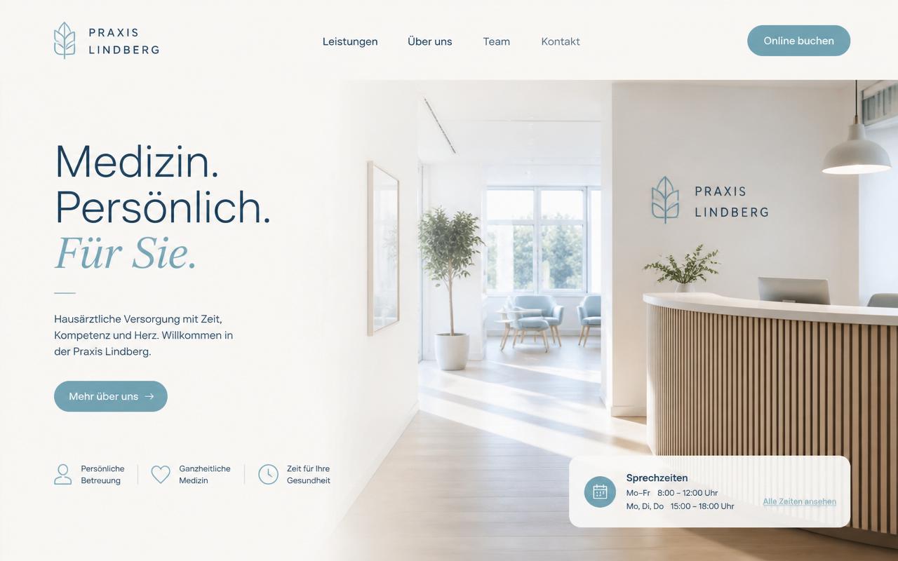 Praxis Lindberg — Website-Cover